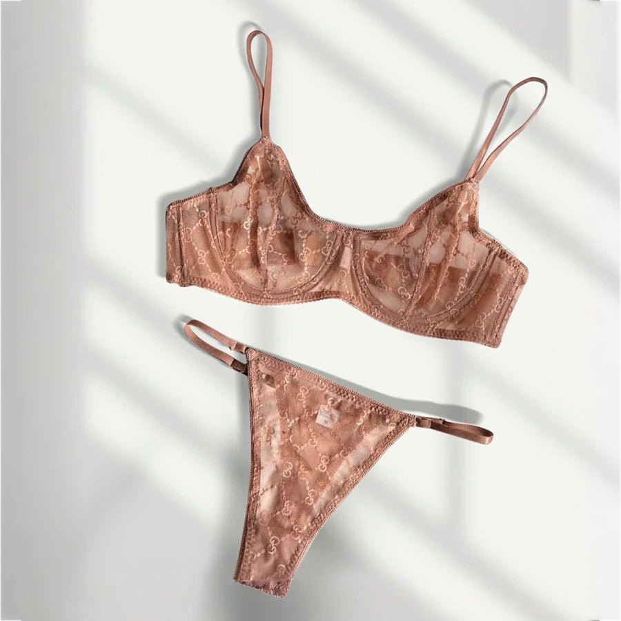 Ellolace Romantic Lace Embroidery Seamless Underwear Set for Women - froste Nordal