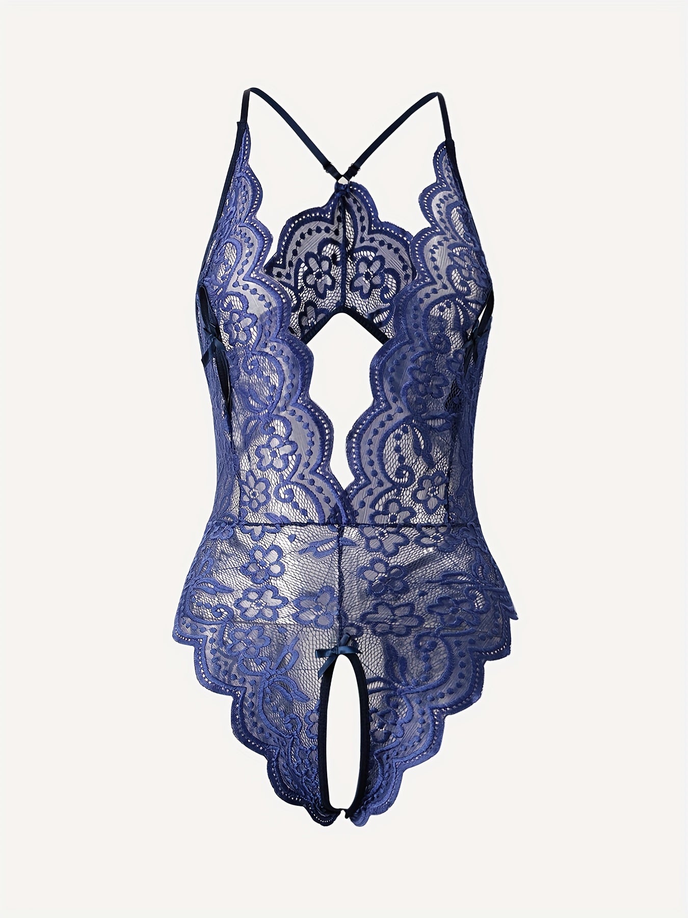 Floral Lace Scallop Trim Teddy