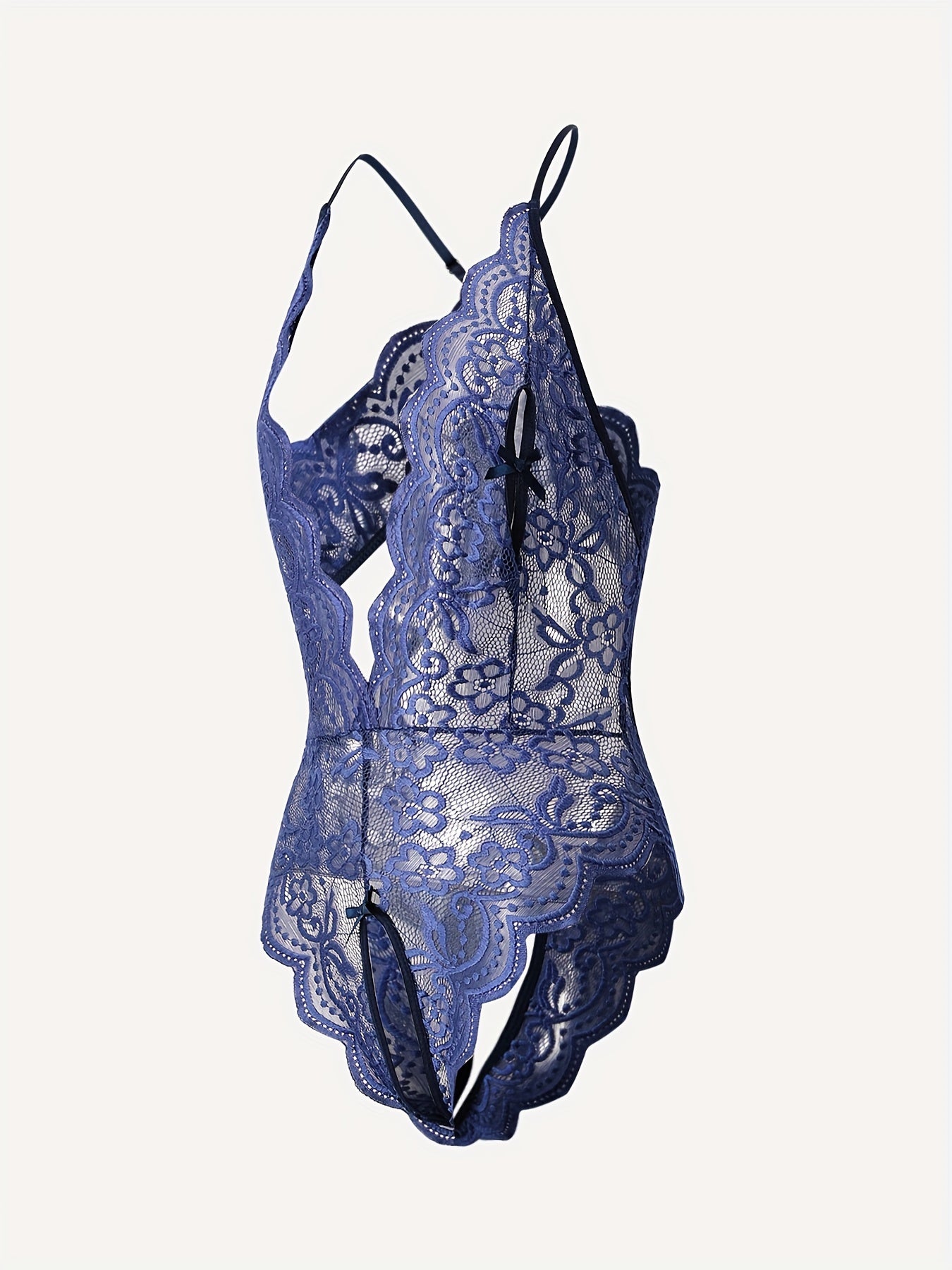 Floral Lace Scallop Trim Teddy