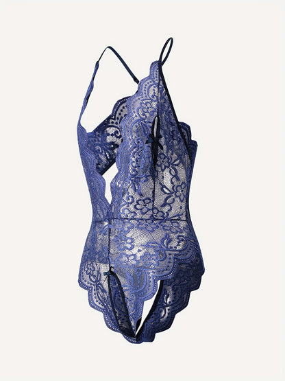 Floral Lace Scallop Trim Teddy