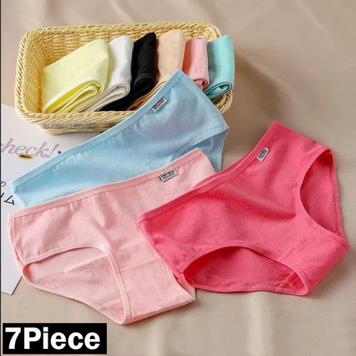 Soft Cotton Underwear for Women – 7PCS Plus Size Panties, Sexy & Comfortable