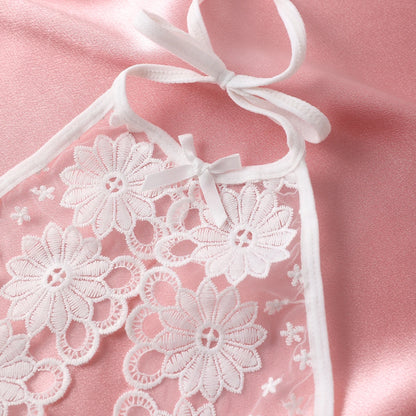 "Flirty White Teddy Bodysuit – Sexy Hollow Floral Lingerie for Adult Nights"