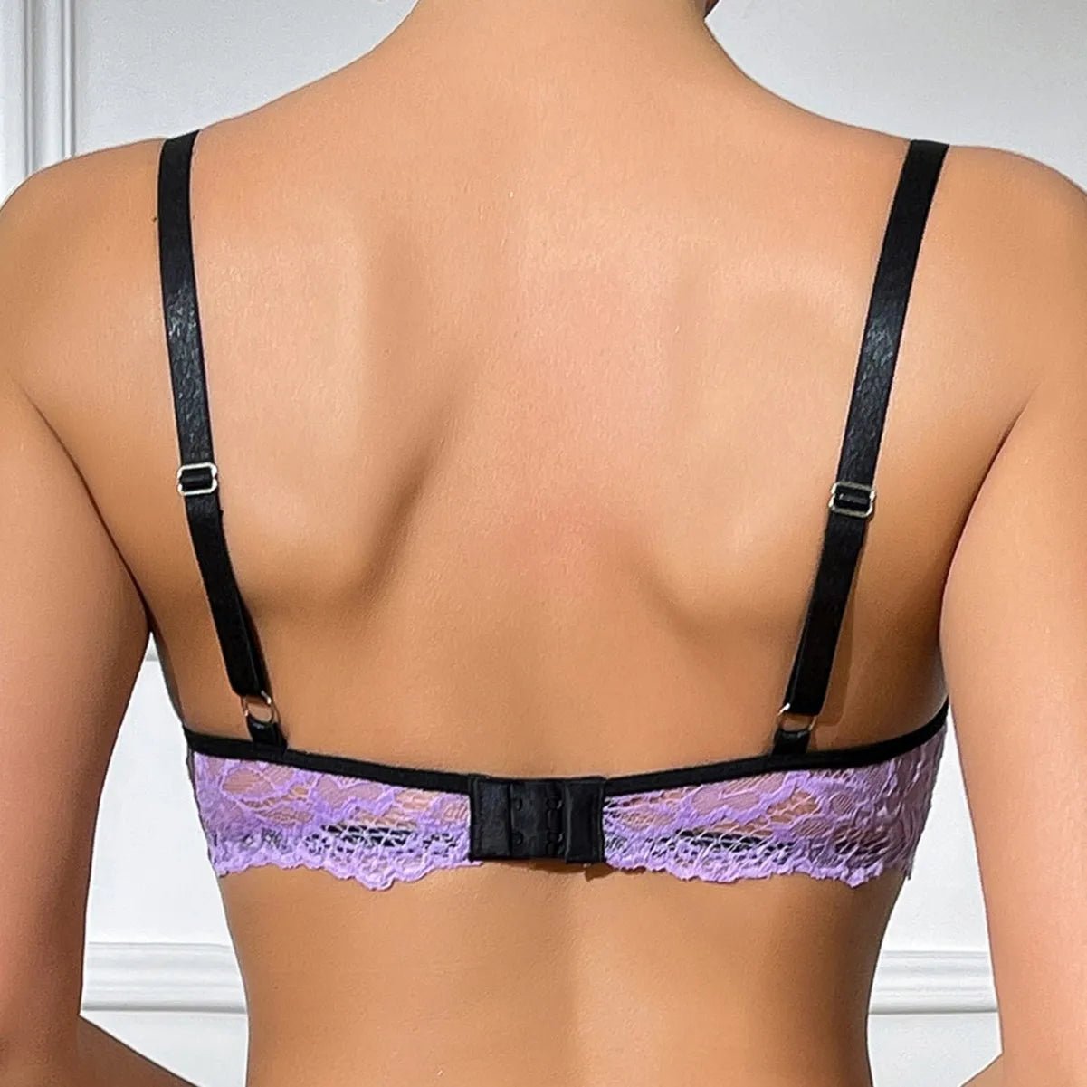 Elegant Purple Minimalist Bra with Sexy Lace Embroidery - froste Nordal