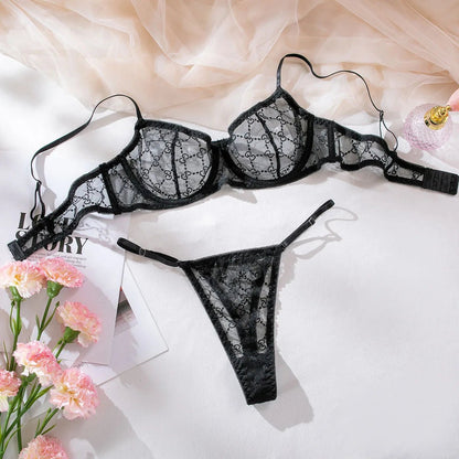 Ellolace Romantic Lace Embroidery Seamless Underwear Set for Women - froste Nordal
